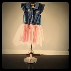 Girls' Denim Twofer Dress